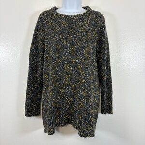 Apricot Chunky Knit Cozycore Wool Blend Speckled Sweater Gray Yellow Size M